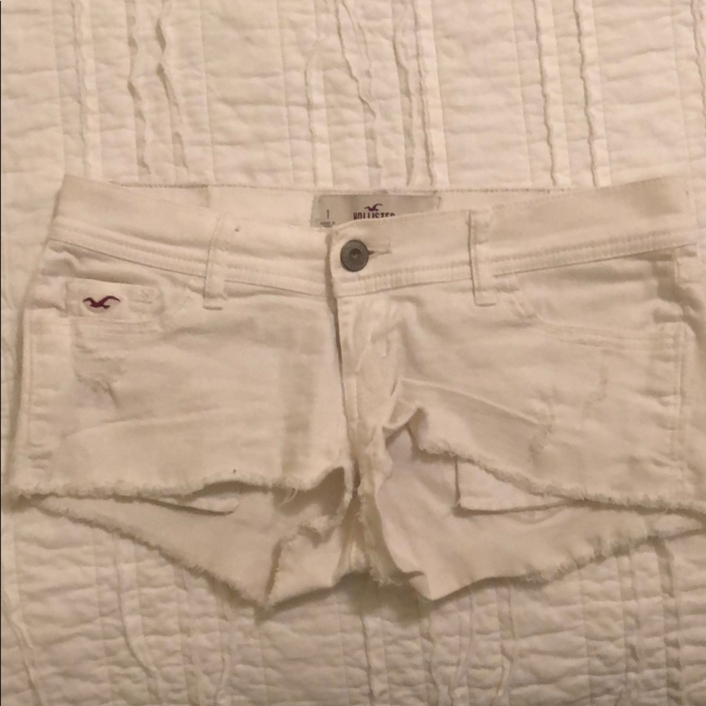 hollister white jean shorts